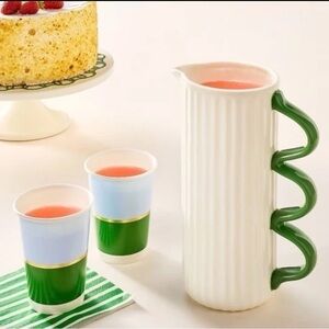 kate spade new york x Target ceramic white green pitcher NWT